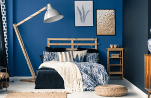 blue color in bedroom